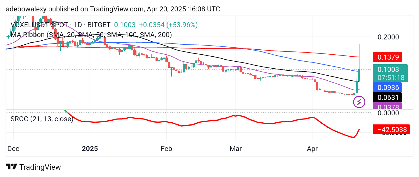 Trending Coins for April 20, 2025: VOXEL, NKN, WCT, BROCC, and TAO