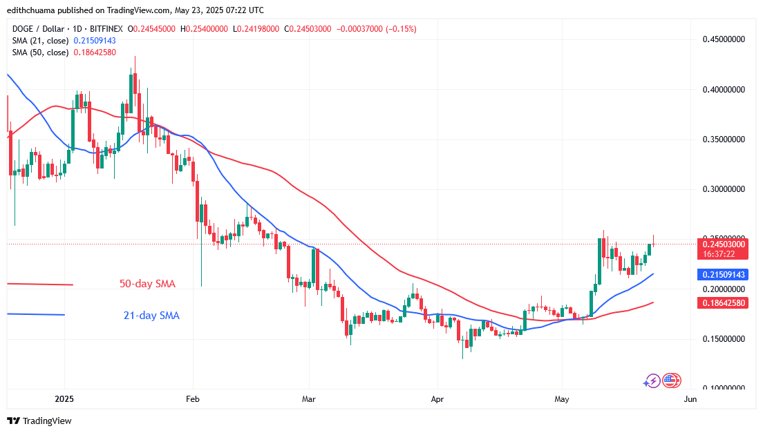 DOGE Continues Its Range-Bound Pattern Below $0.26