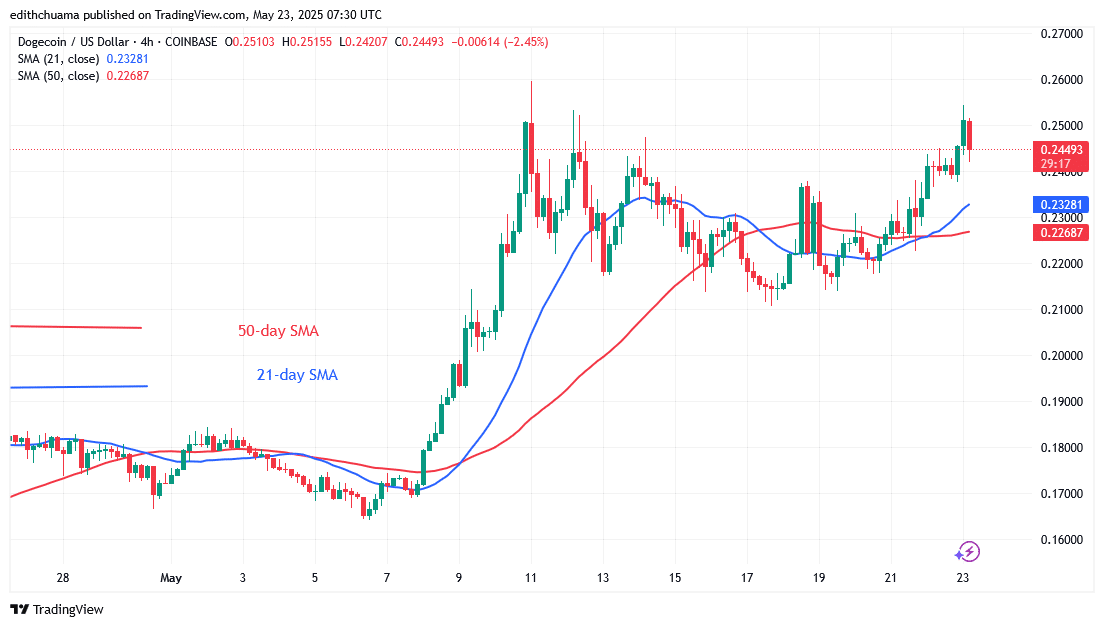 DOGE Continues Its Range-Bound Pattern Below $0.26