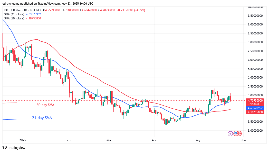 Polkadot Risks Decline as It Approaches Its $4.60 Low