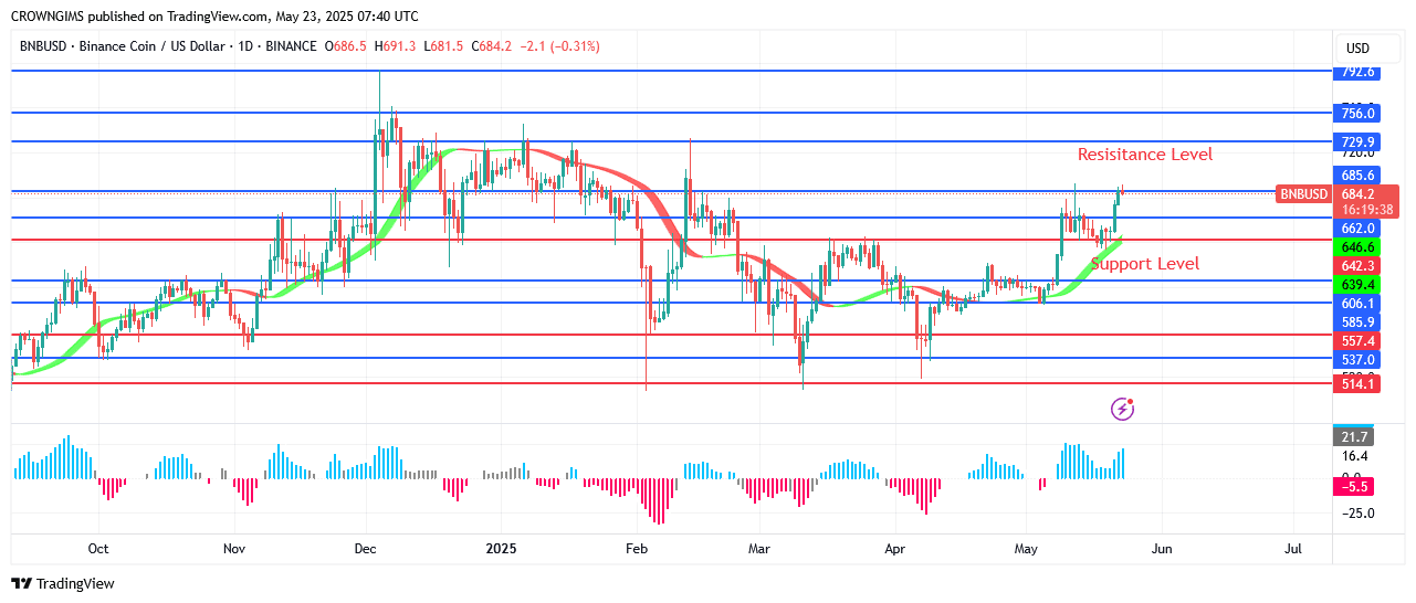 BNB (BNBUSD) Price Is Targeting $729.9