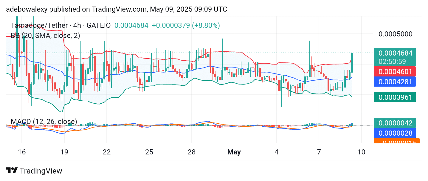 Tamadoge (TAMA) Price Outlook for May 9: TAMA/USDT Sees a Bullish Breakout