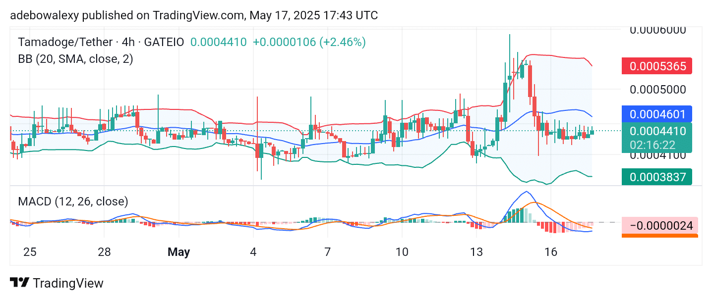 Tamadoge (TAMA) Price Outlook for May 17: TAMA/USDT Takes a Steady Step Back Toward Recovery