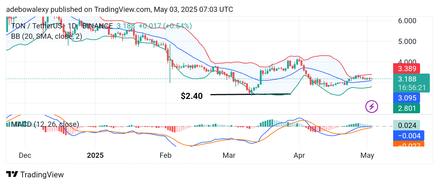 Toncoin (TON) Posts Minimal Intraday Gains Yet