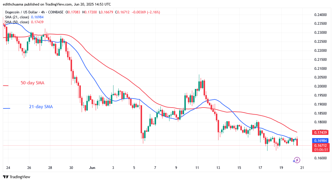 DOGE Drops as Traders Struggle Above $0.16