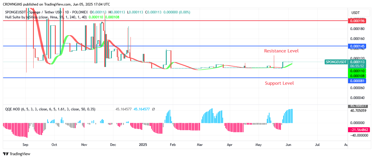 Sponge (SPONGEUSDT) Price Is Increasing Steadily