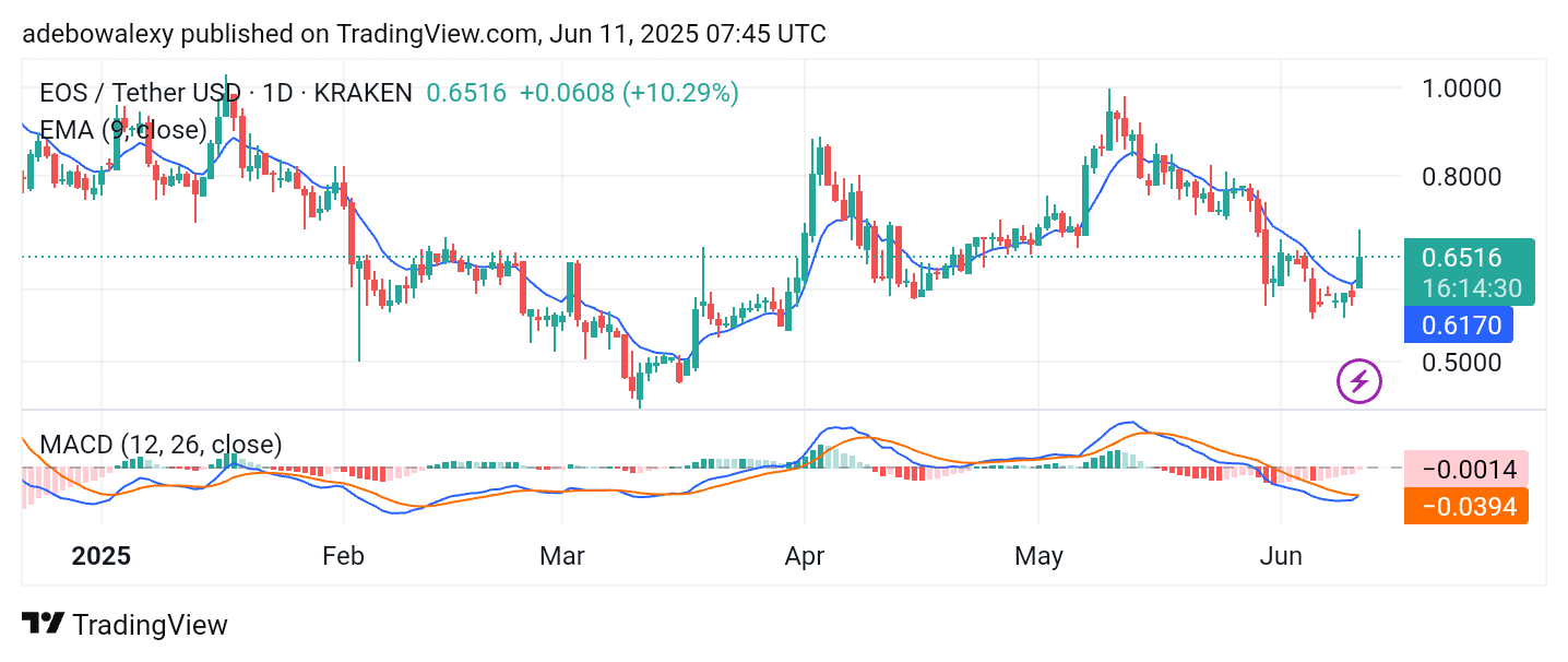 EOS/USDT Stays Afloat Could Continue Climbing