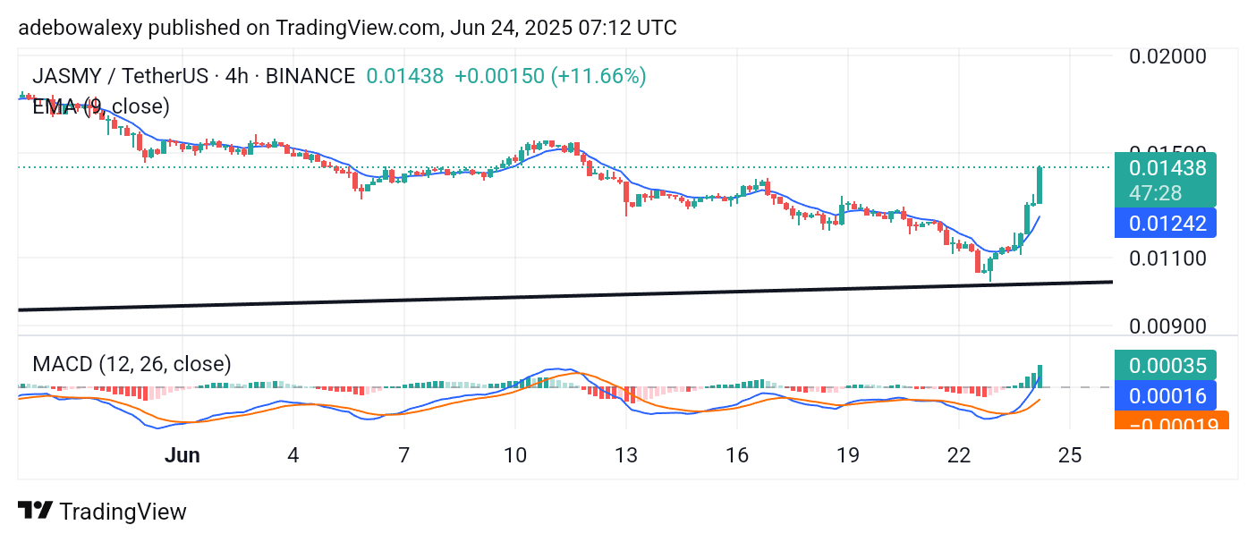 JASMY/USDT Bulls Deliver Quick Jabs