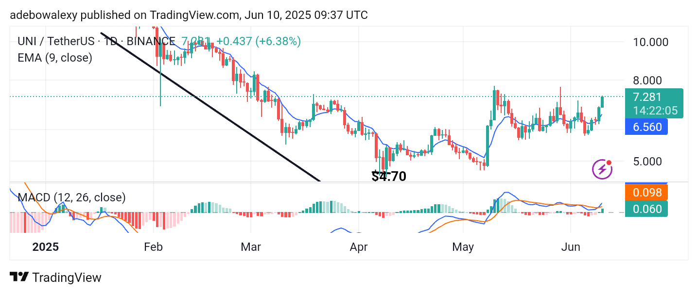 Uniswap (UNI) Lifts Off the $6.00 Mark
