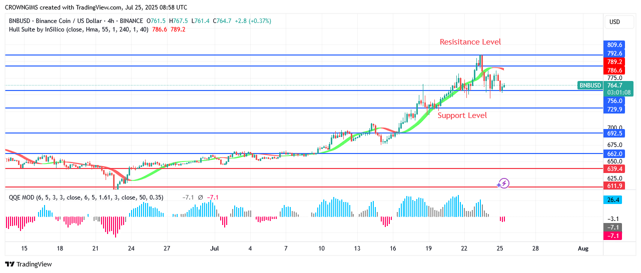 BNB (BNBUSD) Price May Fall