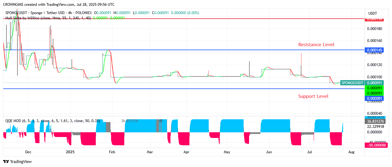 Sponge Price Is Expected to Surpass $0.000145 Zone