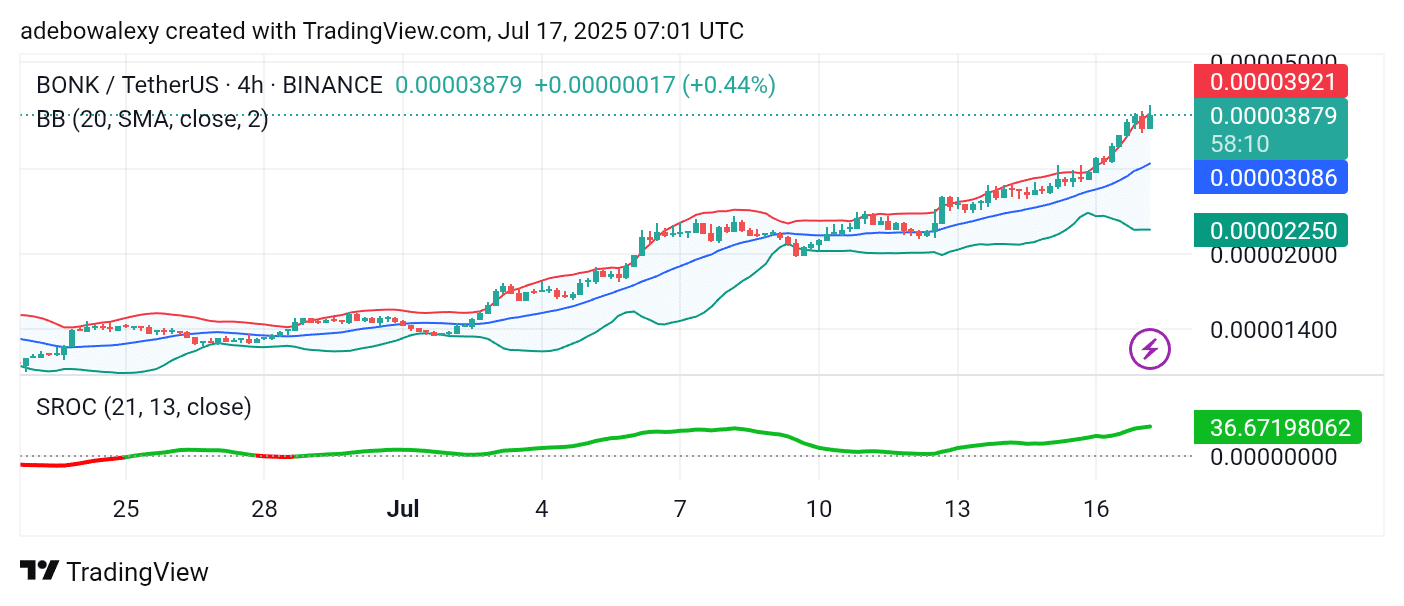 BONK/USDT Bulls Press On Toward the $0.00005000 Price Level