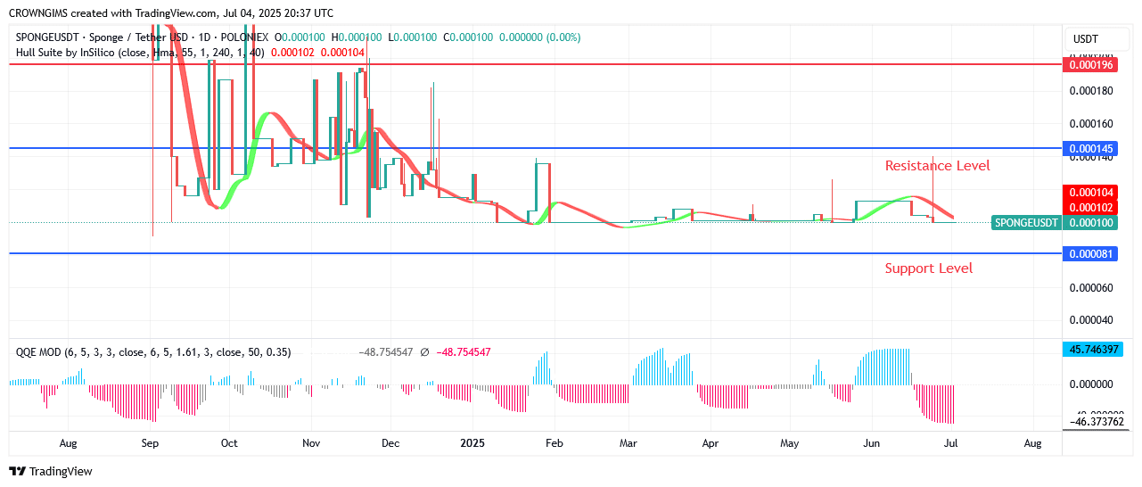 SPONGEUSDT Price: More Bullish Candles Appear