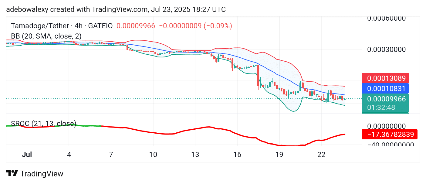 Tamadoge (TAMA) Price Outlook for July 23, 2025: TAMA/USDT Prepares to Resurface Above $0.0001000