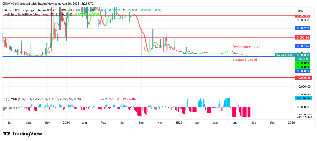 SPONGEUSDT Price: Reinforcing of Bullish Momentum