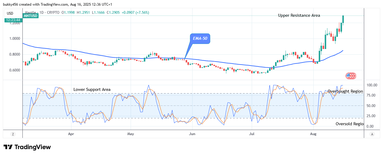 Mantle (MNTUSD) Price to Hitting the $1.300 Supply Value
