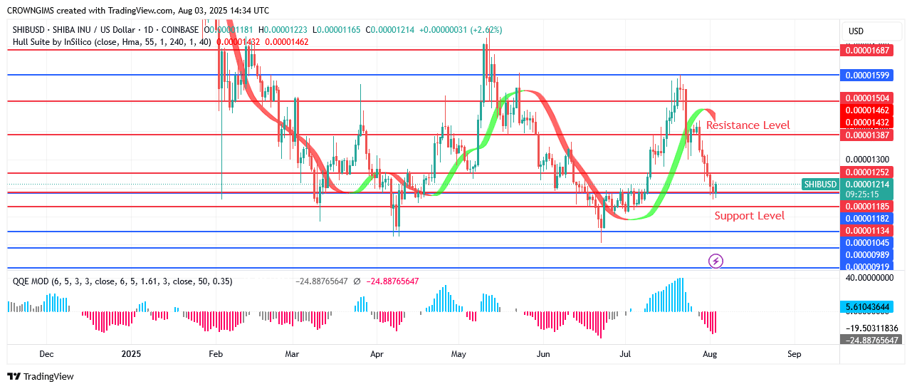 Shiba Inu (SHIB) Price May Retest Previous Low at $0.000011