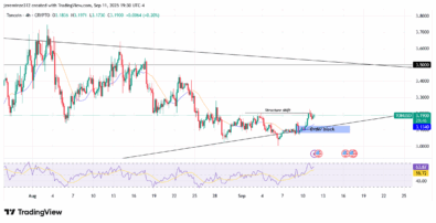 ‎TONCOIN Eyes Potential Bullish Reversal Amid Symmetrical Triangle Formation