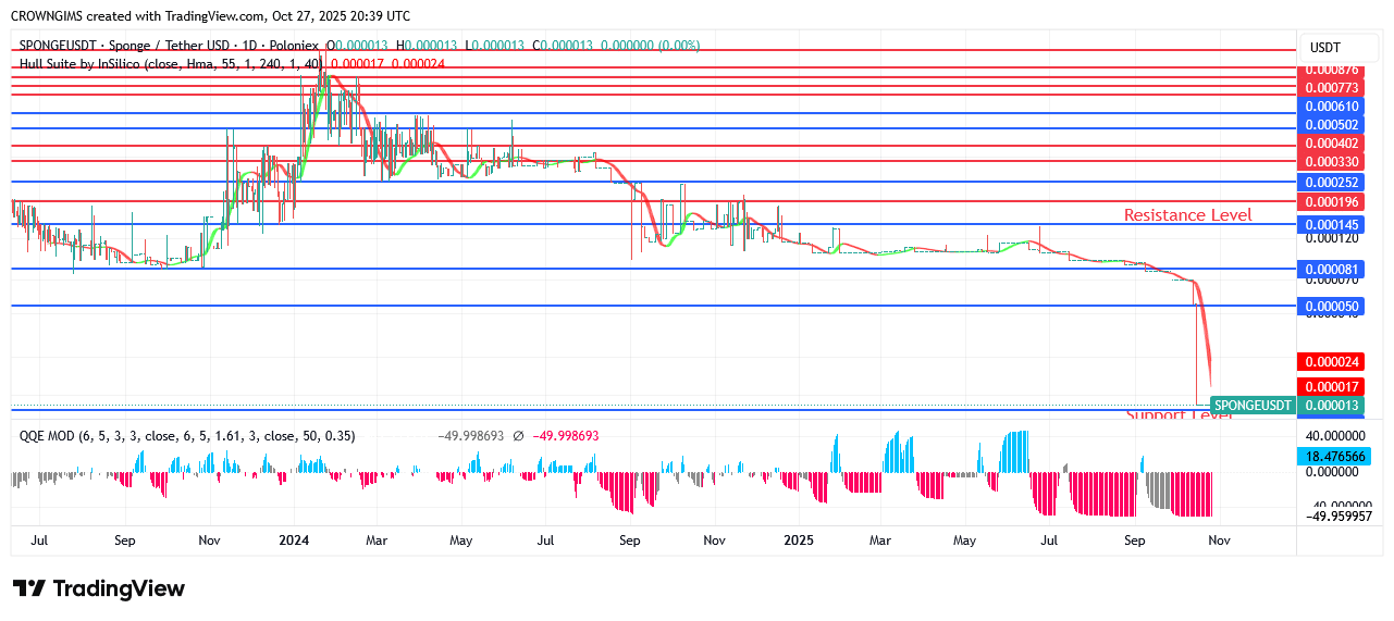 Sponge Price Is Targeting $0.000196 Point