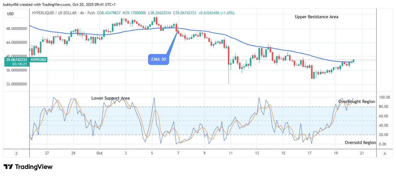 Hyperliquid (HYPEUSD) Resumes its Upward Correction