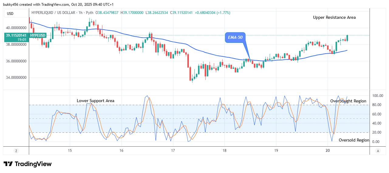 Hyperliquid (HYPEUSD) Resumes its Upward Correction