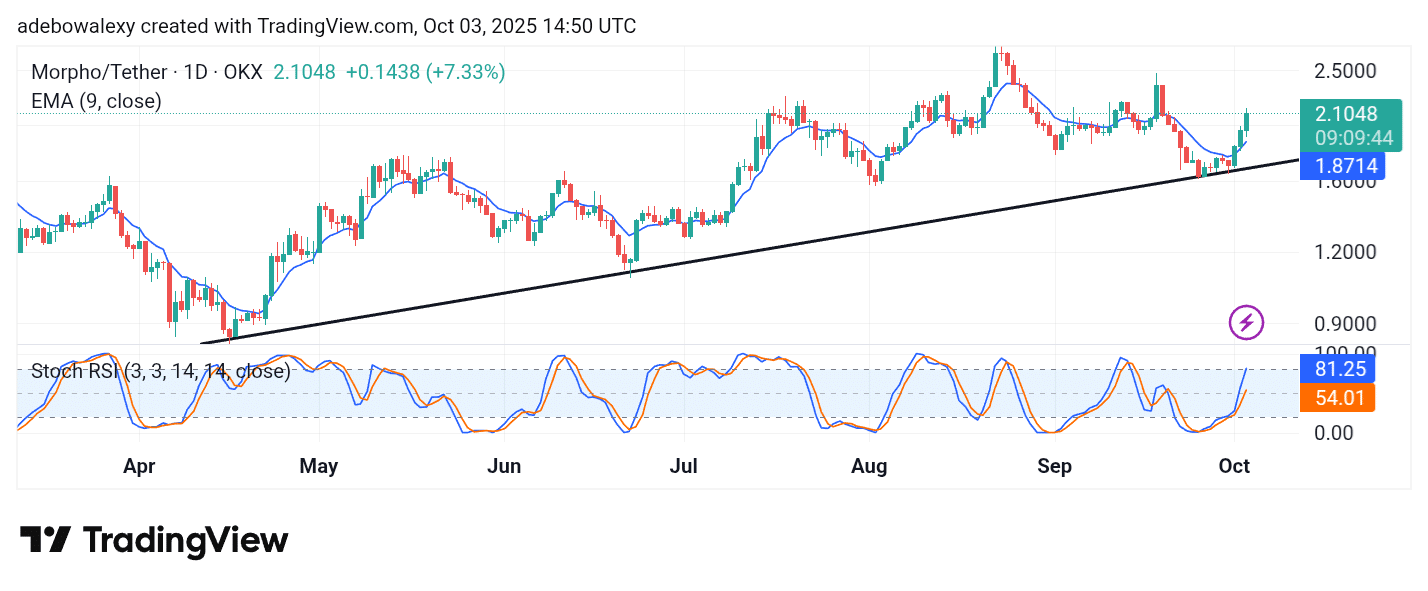 Morpho Proceeds Towards Higher Price Mark