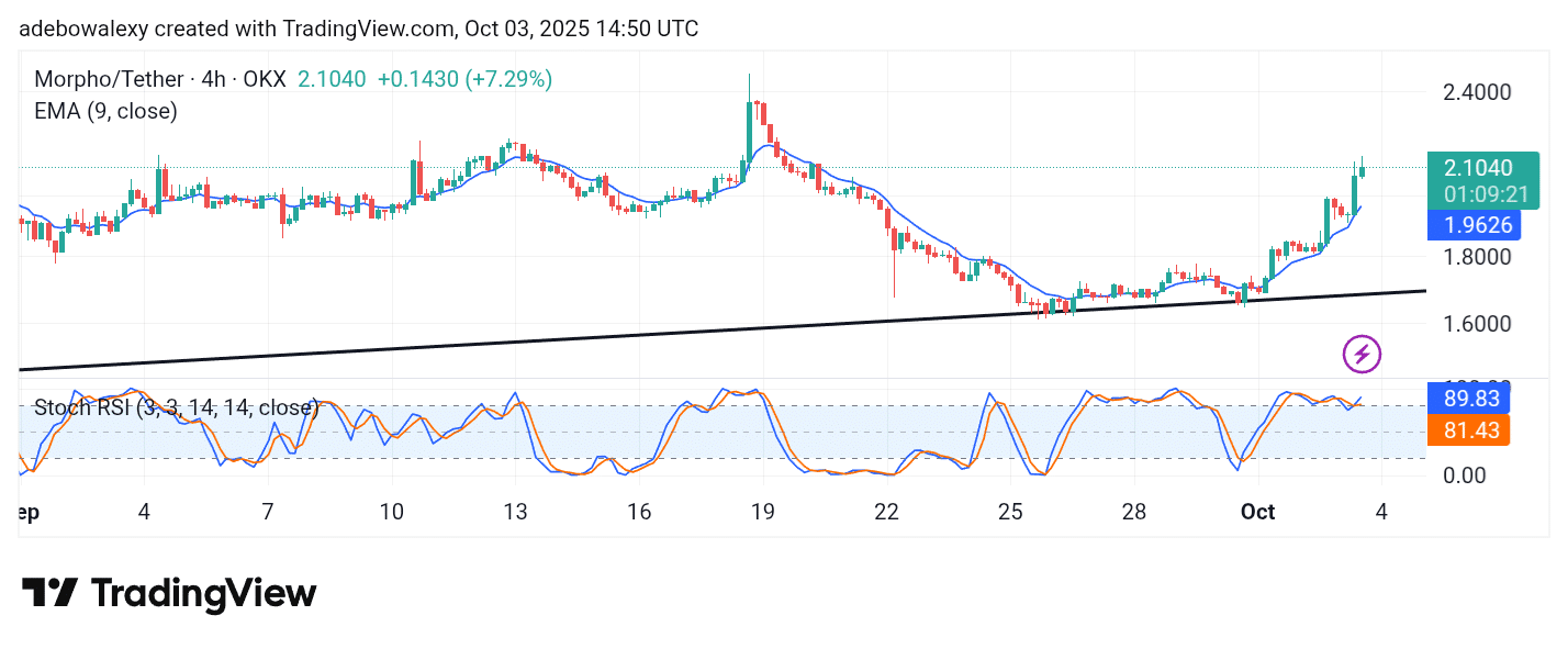 Morpho Proceeds Towards Higher Price Mark
