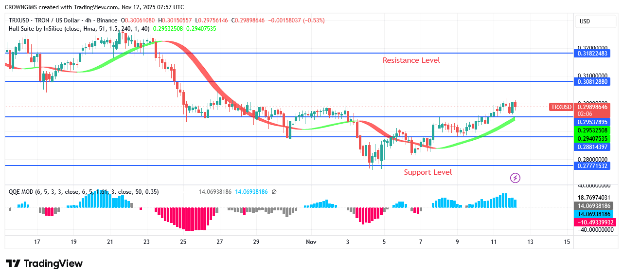 TRON Price: Bullish Reversal Envisaged at $0.27 Level
