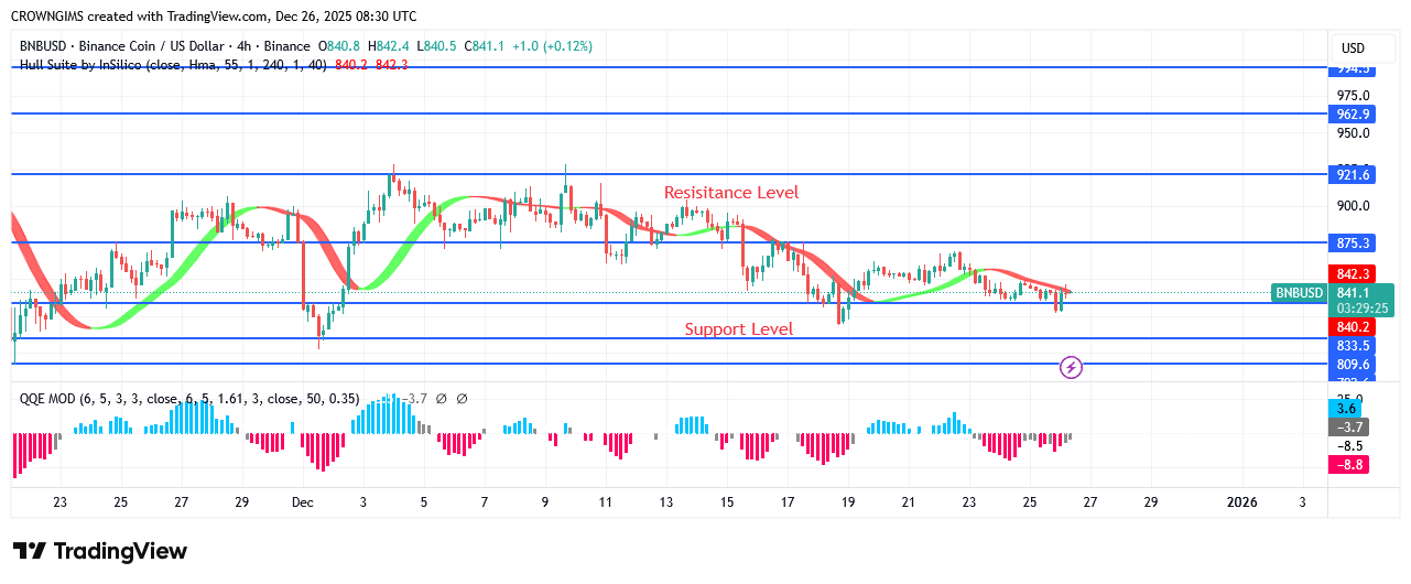 BNB (BNBUSD) Price: Sellers Hold Unto Market