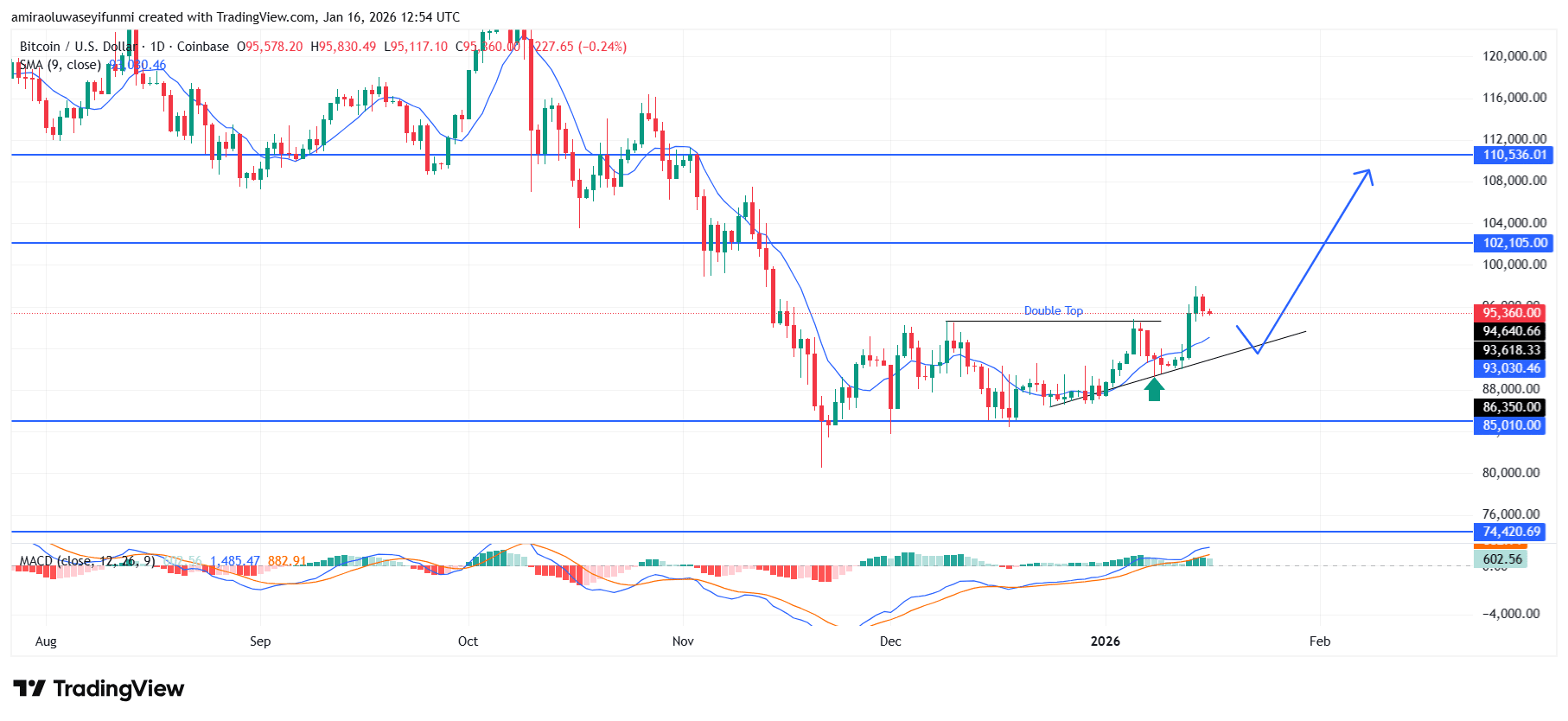 BTCUSD Shows Emerging Bullish Structure Supported by Technical Indicators