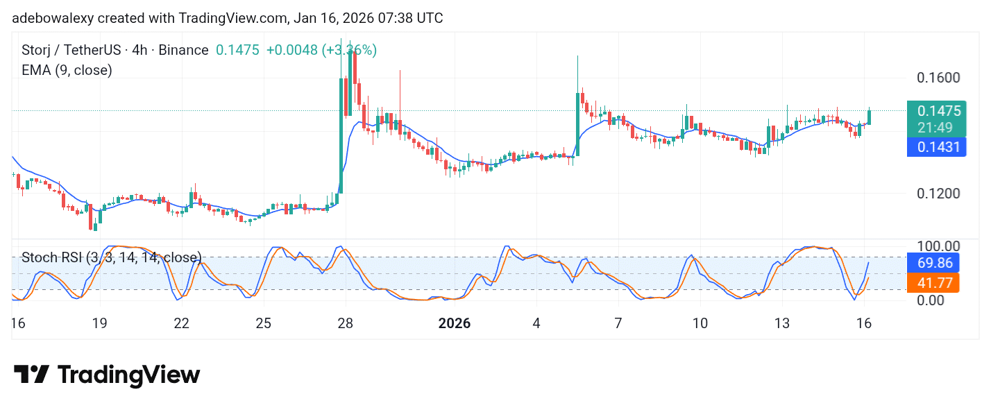 STORJ/USDT 6.42% Gains May Grow