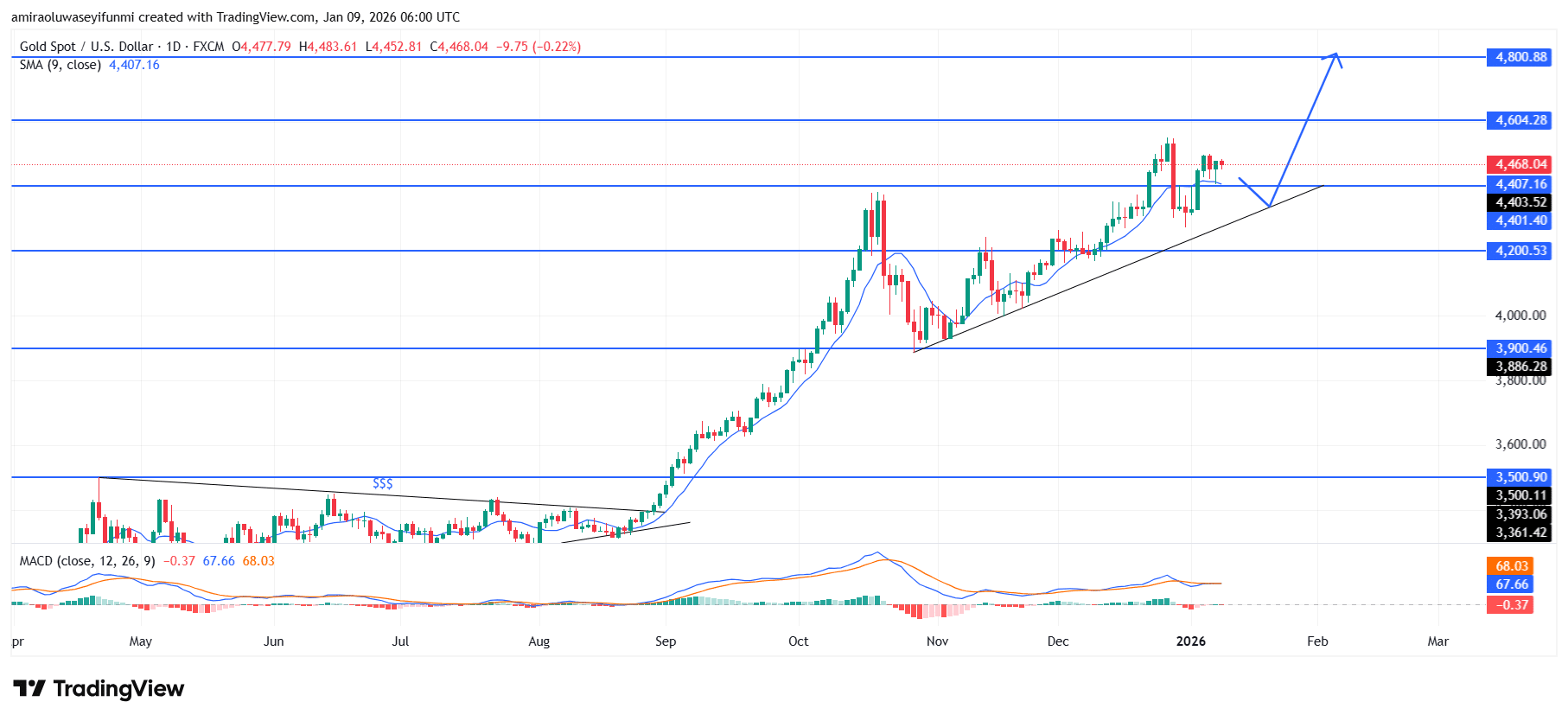 Gold (XAUUSD) Resumes Bullish Structure As Momentum Stabilizes Above Support