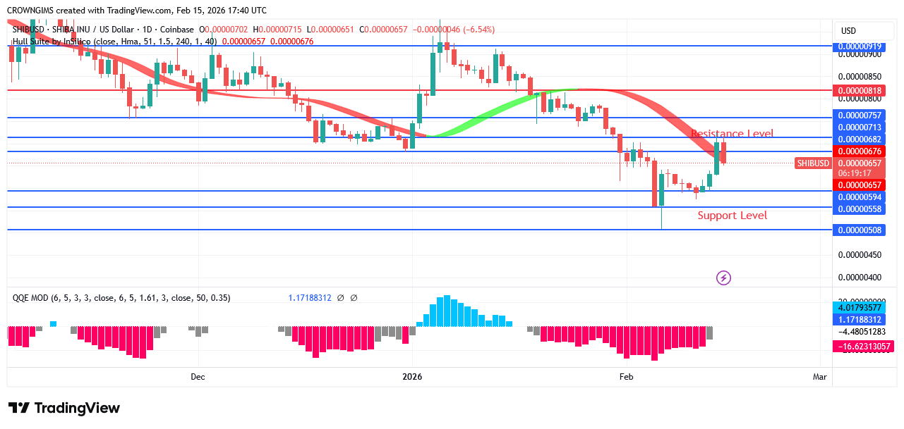 Shiba Inu (SHIB) Price Bouncing Up at $0.0000050 Level