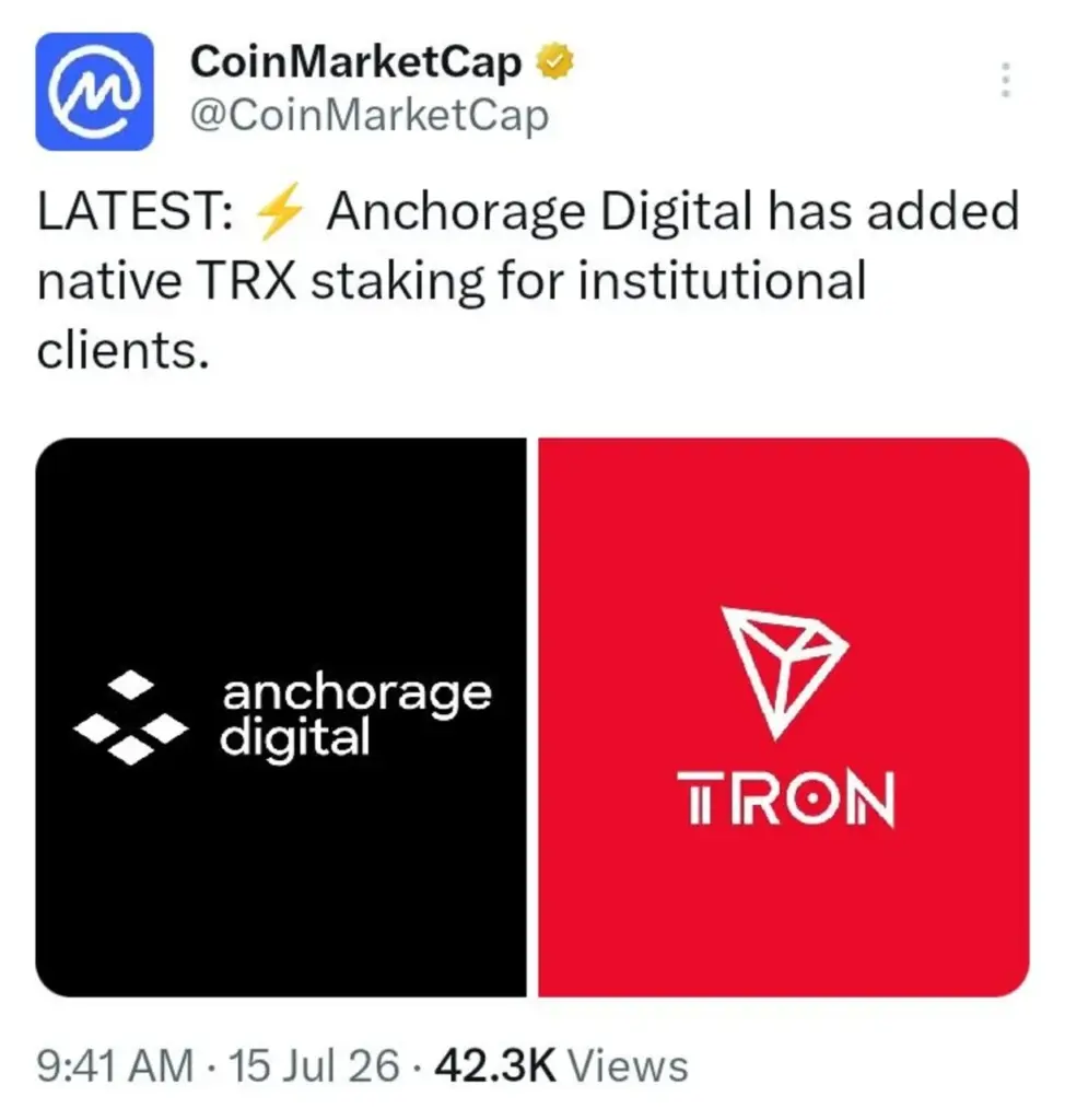 Why Did a $4.2 Billion Crypto Bank Just Make a Move on TRX?