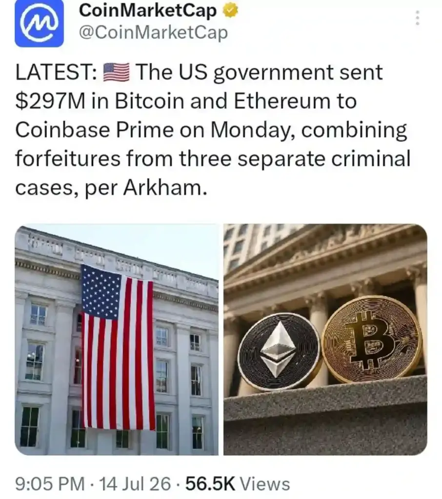 Why Did the U.S. Government Suddenly Move $297 Million in Crypto?