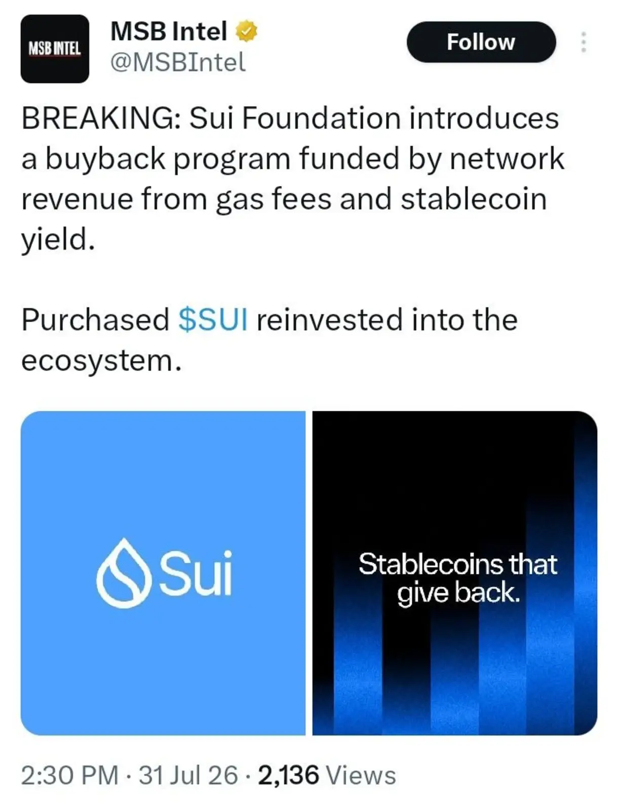 Sui Introduces A Revenue-Funded Buyback — Could This Change The Token's Outlook?
