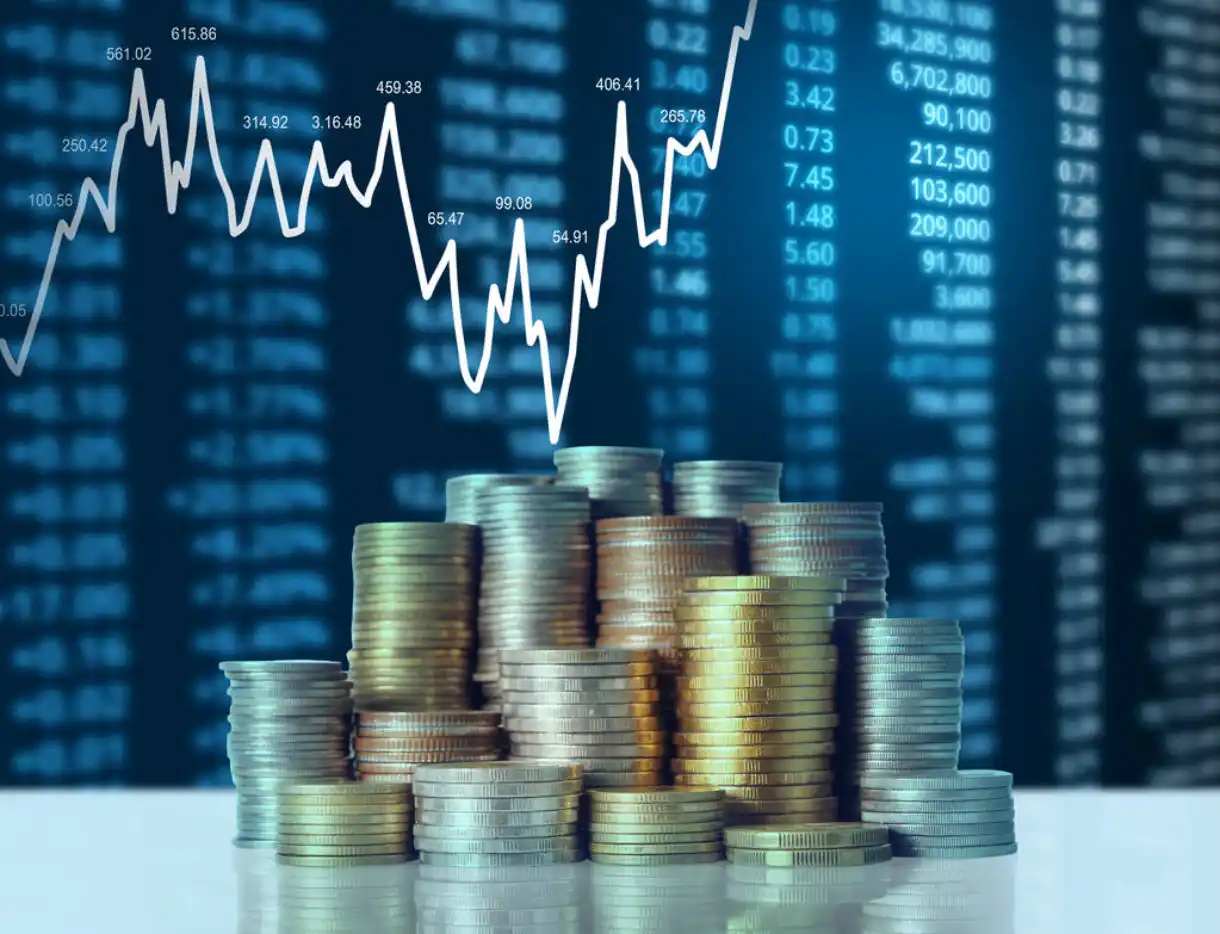 Investment concept and price graph.