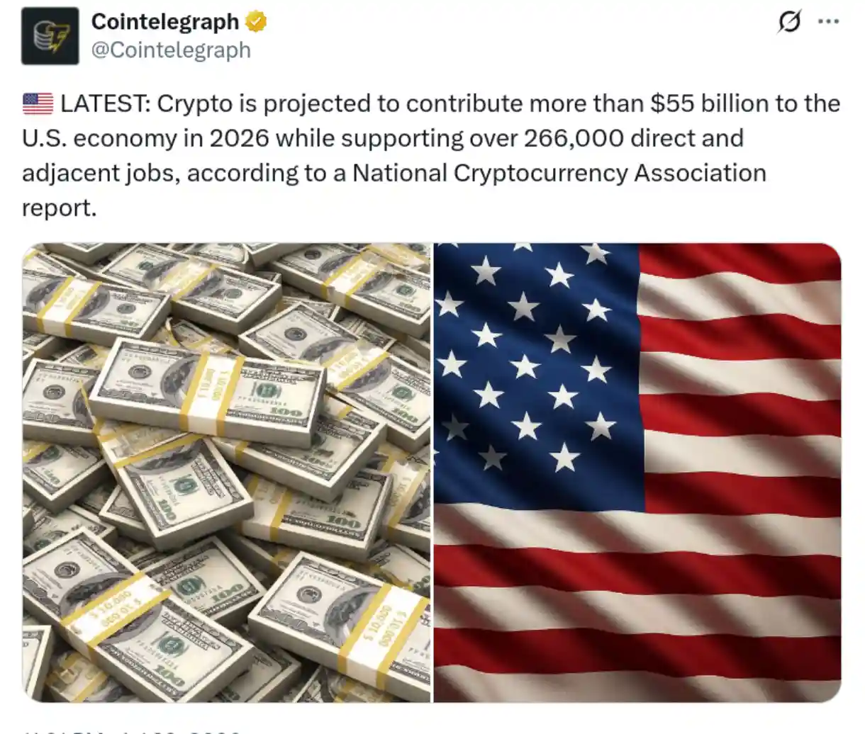 An X post reporting the news that the US is betting big on crypto.