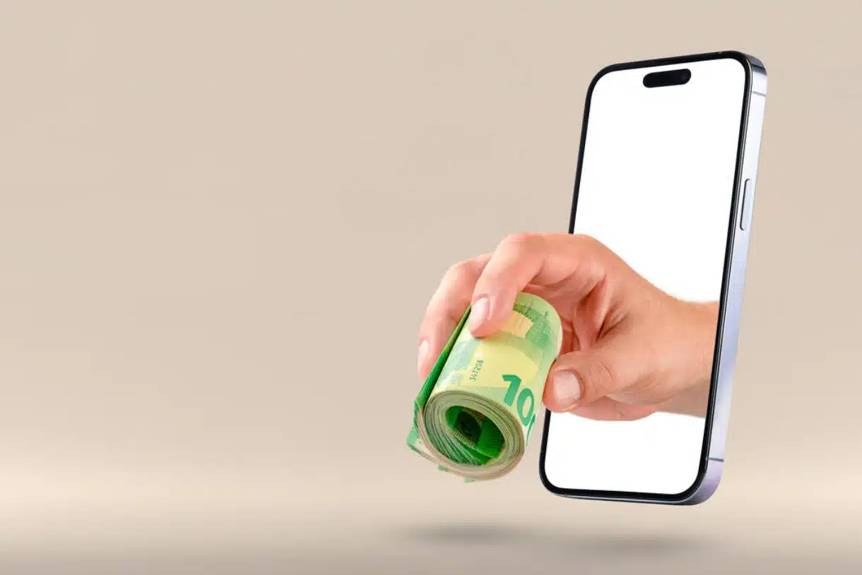 Accessing digital dollars from through a smartphone.